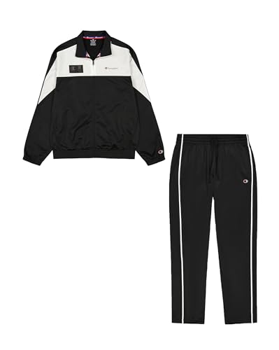 Champion Herren Legacy Modern Sport (220380) -Special Polywarpknit Semi-Dull High-Neck Sportanzug, Schwarz (KK001), S von Champion