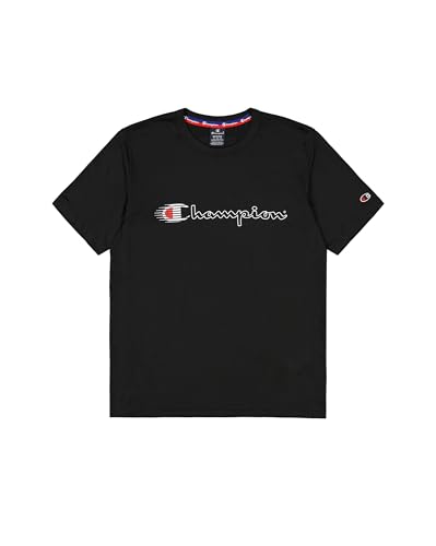 Champion Herren Legacy Modern Sport (220381) -Train Micro Mesh Script Logo Ss Crewneck T-Shirt, Schwarz (KK001), XS von Champion