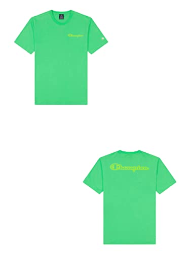 Champion Herren Legacy Neon Spray Contrast Logo S/S T-Shirt, Grasgrün, XXL von Champion