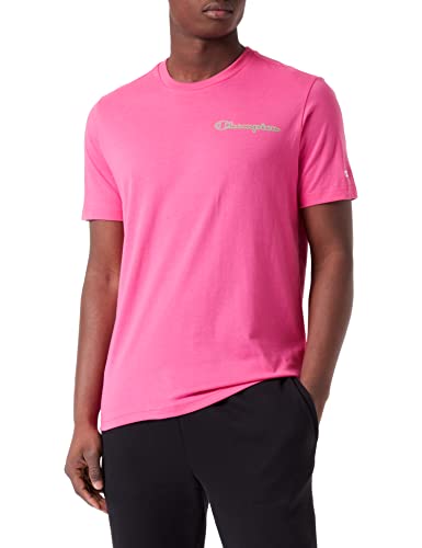 Champion Herren Legacy Neon Spray Contrast Logo S/S T Shirt, Rosa Fuchsia, M EU von Champion