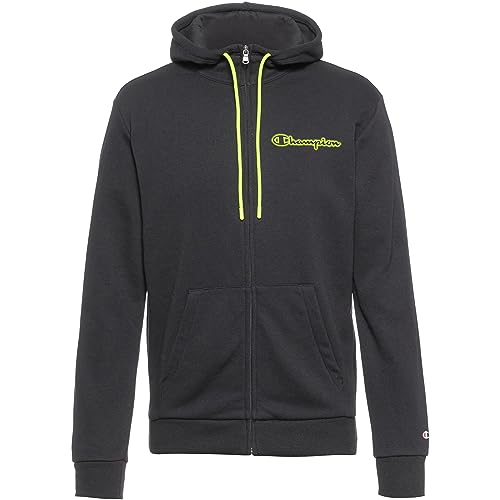 Champion Herren Legacy Neon Spray Powerblend Terry Graphic Full Zip Kapuzenpullover, Schwarz, M von Champion