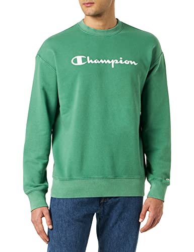 Champion Herren Legacy Old School Logo Crewneck Sweatshirt, Dunkelgrün Tie&dye, XL von Champion