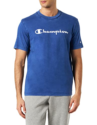 Champion Herren Legacy Old School Logo S/S T-Shirt, Blau (College), XL von Champion