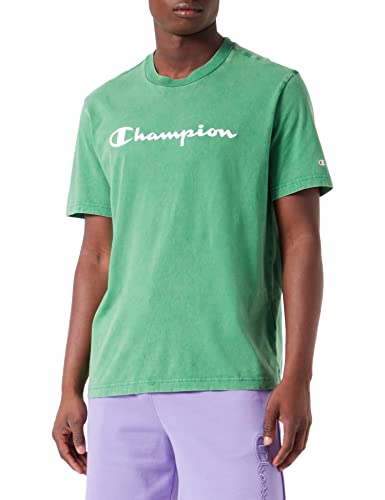 Champion Herren Legacy Old School Logo S/S T-Shirt, Dunkelgrün Tie&dye, Medium von Champion