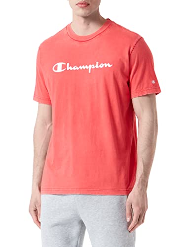 Champion Herren Legacy Old School Logo S/S T-Shirt, Intensives Rot, Small von Champion