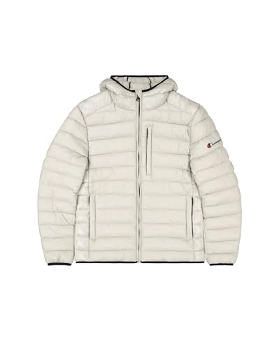 Champion Herren Legacy Outdoor (220340) -Wr Light Nylon Cirè 35gr Small Script Logo Hooded Jacke, Weiß (ES057), XL von Champion