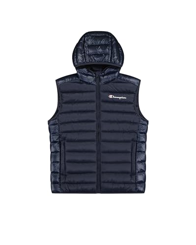 Champion Herren Legacy Outdoor (220341) -Wr Light Nylon Cirè 35gr Small Script Logo High-Neck Gefütterte Weste, Blau (BS501), S von Champion