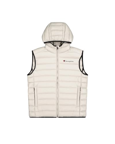 Champion Herren Legacy Outdoor (220341) -Wr Light Nylon Cirè 35gr Small Script Logo High-Neck Gefütterte Weste, Weiß (ES057), XL von Champion