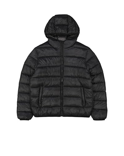 Champion Herren Legacy Outdoor (220342) -Wr Light Nylon Cirè 35gr Tonal Script Logo Hooded Jacke, Schwarz (Kk001), S von Champion