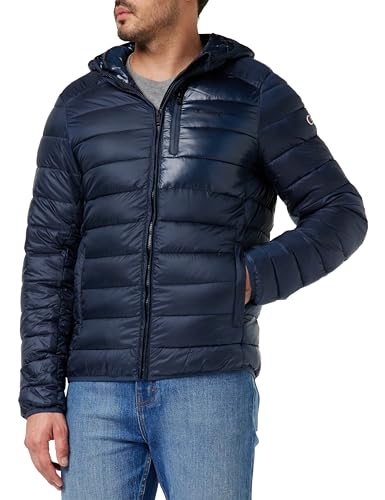 Champion Herren Legacy Outdoor-Chintzed Poly Plain Woven Hooded Gepolsterte Jacke, Blu Marino, L von Champion