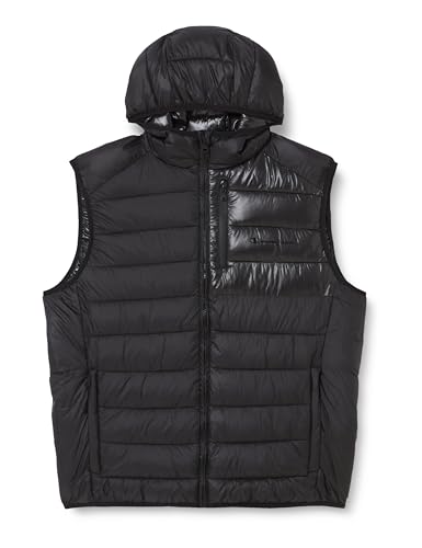 Champion Herren Legacy Outdoor-Chintzed Poly Plain Woven Hooded S-L Padded Vest, schwarz, XL von Champion