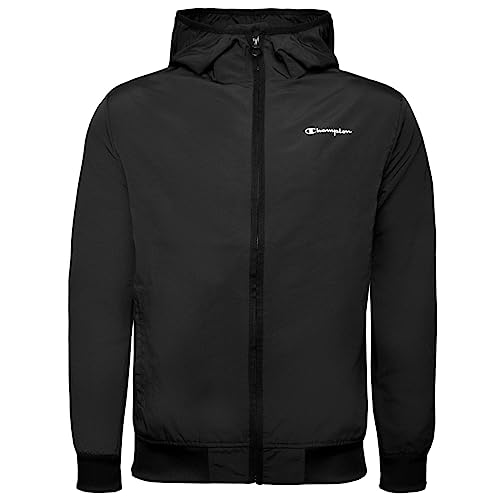 Champion Herren Legacy Outdoor Coated Woven Nylon Small Logo Hooded Jacke, Schwarz, L von Champion