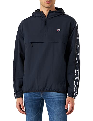 Champion Herren Legacy Outdoor Coated Woven Nylon Tape Logo Hooded Jacke, Marineblau, L von Champion