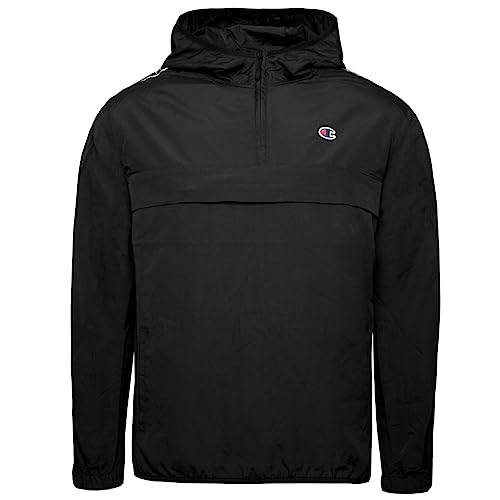 Champion Herren Legacy Outdoor Coated Woven Nylon Tape Logo Hooded Jacke, Schwarz, L von Champion