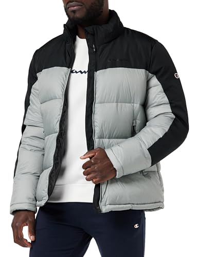 Champion Herren Legacy Outdoor Colorblock Gepolsterte Jacke, Grigio Monumento/Nero, L von Champion