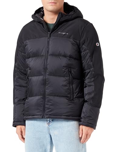 Champion Herren Legacy Outdoor Colorblock Hooded Gepolsterte Jacke, Nero, L von Champion