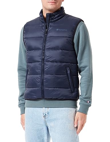 Champion Herren Legacy Outdoor High-Neck Tonal Logo Light Nylon Gepolsterte Weste, Blu Marino/Blu, M von Champion
