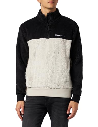 Champion Herren Legacy Outdoor Polar Half Zip Top Sweatshirt, Grigio Argento/Nero, M von Champion