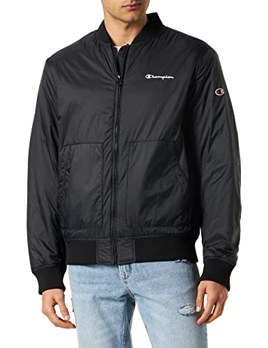 Champion Herren Legacy Outdoor Small Logo Bomber Jacke, Schwarz, L von Champion