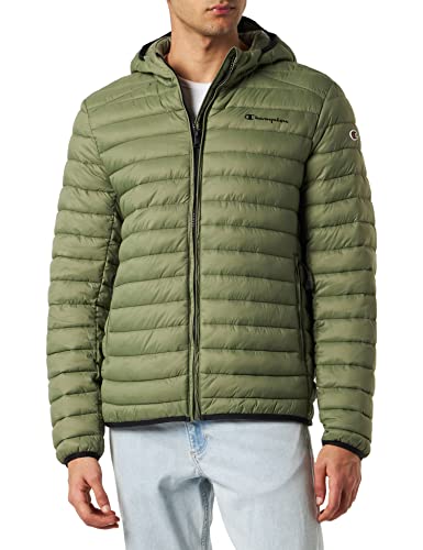 Champion Herren Legacy Outdoor Small Logo Hooded Wattierte Jacke, Gunmetal Green, L von Champion