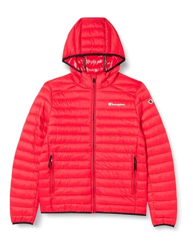 Champion Herren Legacy Outdoor Small Logo Hooded Wattierte Jacke, Intensives Rot, M von Champion