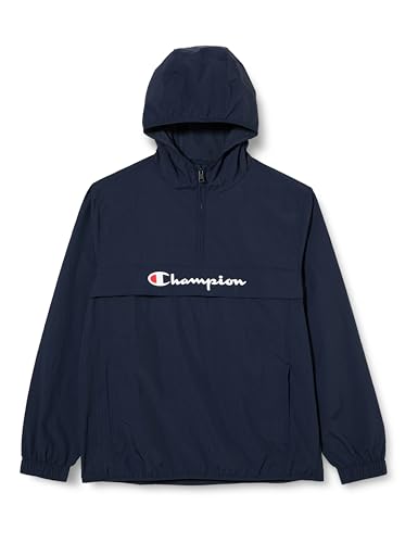 Champion Herren Legacy Outdoor-Spring-Summer Kontrast Logo Wr Taslon Hooded Jacke, Marineblau, XXL von Champion