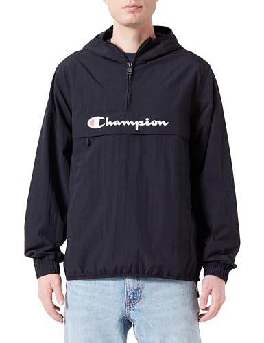 Champion Herren Legacy Outdoor-Spring-Summer Kontrast Logo Wr Taslon Hooded Jacke, Schwarz, XXL von Champion