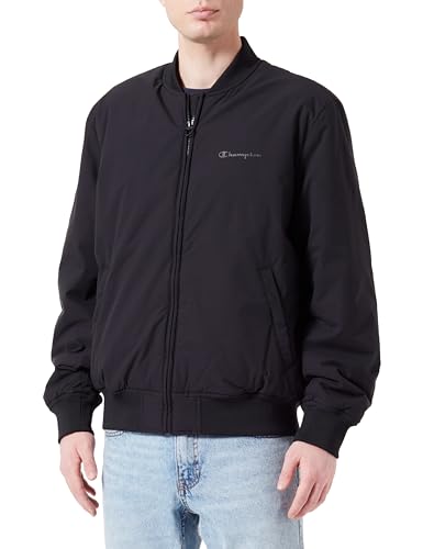 Champion Herren Legacy Outdoor-Spring-Summer Tonal Script Logo Bomber Jacke, Schwarz, XL von Champion