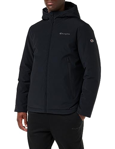 Champion Herren Legacy Outdoor Stretch Nylon Hooded Gepolsterte Jacke, Nero, XL von Champion