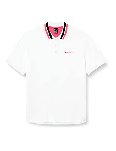 Champion Herren Legacy Polo Gallery Special Light Cotton Piqué Neon Spray Polohemd, Weiß, 56 von Champion