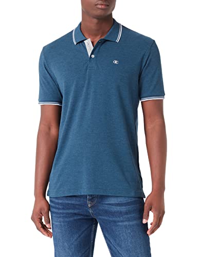 Champion Herren Legacy Poloshirt Gallery Light Cotton Piqué C-Logo Polohemd, Blau Grau, 56 von Champion