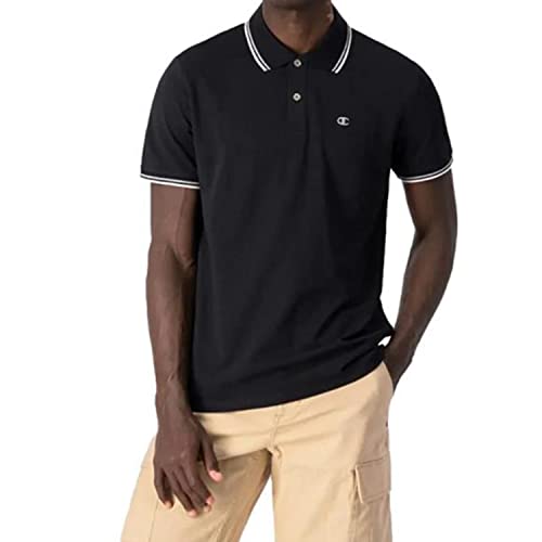 Champion Herren Legacy Poloshirt Gallery Light Cotton Piqué C-Logo Polohemd, Schwarz, Small von Champion