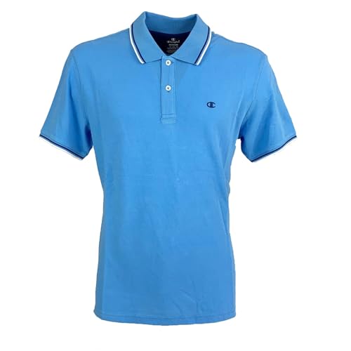 Champion Herren Legacy Poloshirt Gallery Light Cotton Piqué C-Logo Polohemd, hellblau, XL von Champion