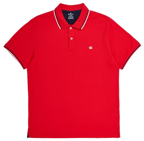 Champion Herren Legacy Poloshirt Gallery Light Cotton Piqué C-Logo Polohemd, rot, XL von Champion