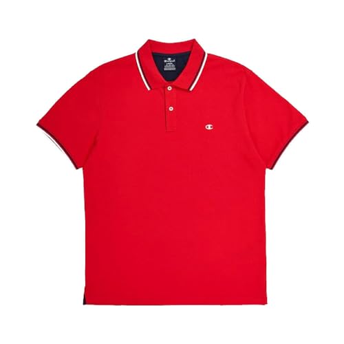 Champion Herren Legacy Poloshirt Gallery Light Cotton Piqué C-Logo Polohemd, rot, XXL von Champion