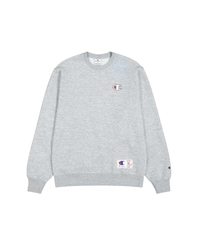 Champion Herren Legacy Retro Sport (220325) -Soft Compact Poly Fleece Back Logo Crewneck Sweatshirt, Grau (EM021), XL von Champion