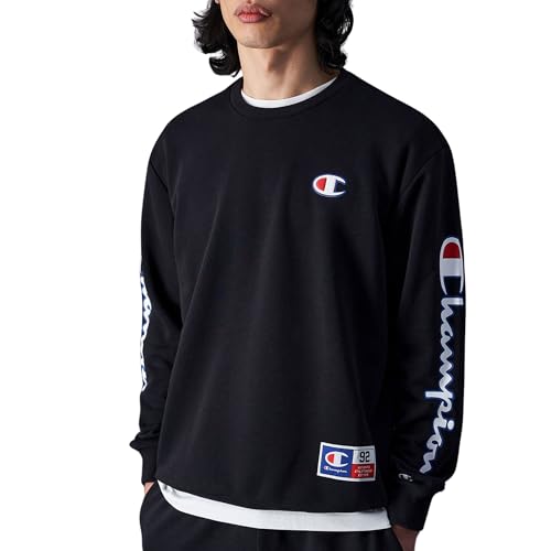 Champion Herren Legacy Retro-Sport-Heavy Powerblend Terry Crewneck Sweatshirt, Schwarz, S von Champion