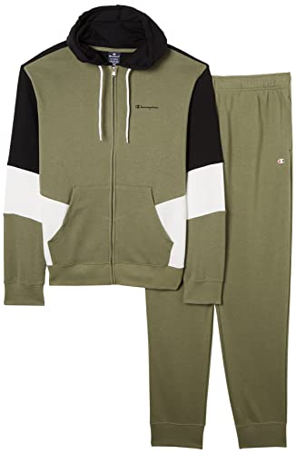 Champion Herren Legacy Sweatsuits Powerblend Terry All Day Active Hooded Trainingsanzug, (Gunmetal Green/Black), XL von Champion