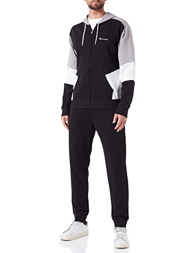 Champion Herren Legacy Sweatsuits Powerblend Terry All Day Active Hooded Trainingsanzug Kinder, (Nero/Grigio Petra), L von Champion