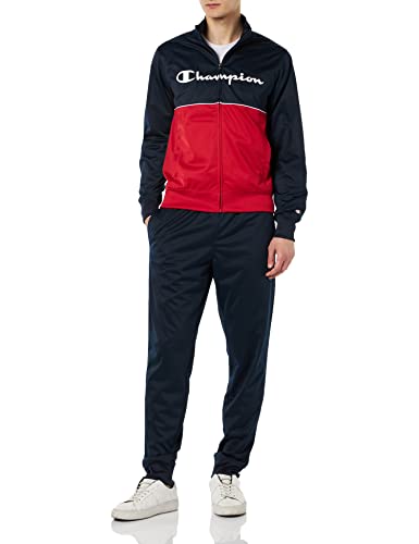 Champion Herren Legacy Tracksuits Color Block Trainingsanzug, (Marineblau/Rot College), S von Champion