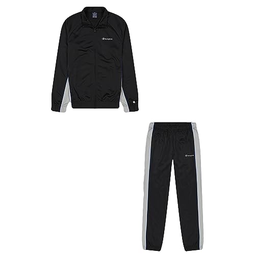 Champion Herren Legacy Tracksuits-Poly-Warpknit & Mesh Full Zip Sportanzug, Nero, M von Champion