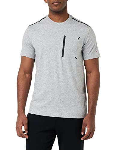 Champion Herren Legacy X-Pro Zip Pocket S/S Kurzarm Shirt, Grigio Melange, L von Champion