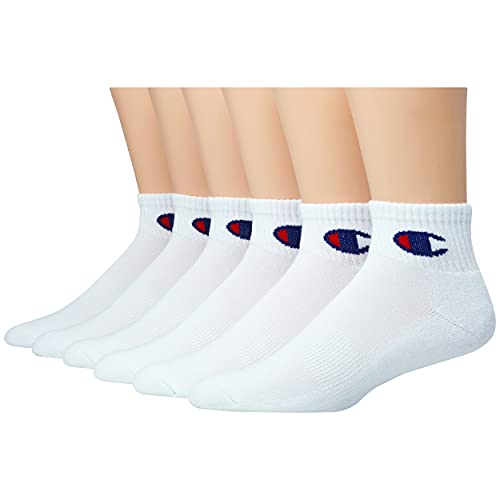 Champion Herren Logo, 6er-Pack Knöchelsocke, Weiß – 6 Stück, 46-48 EU von Champion