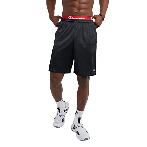 Champion Herren Shorts Lange Netz-shorts mit Taschen, Schwarz, S von Champion