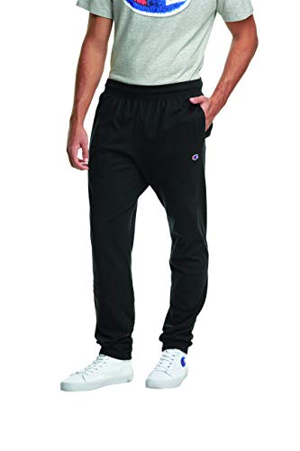 Champion Herren Midweight Cotton Sweatpants, Beste Bequeme Jogger für Männer, 78,7 cm Schrittlänge Hose, Schwarz-586532, Klein von Champion