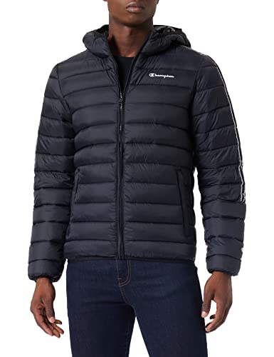 Champion Herren Outdoor-American Tape Hooded Jacke, Schwarz, L von Champion