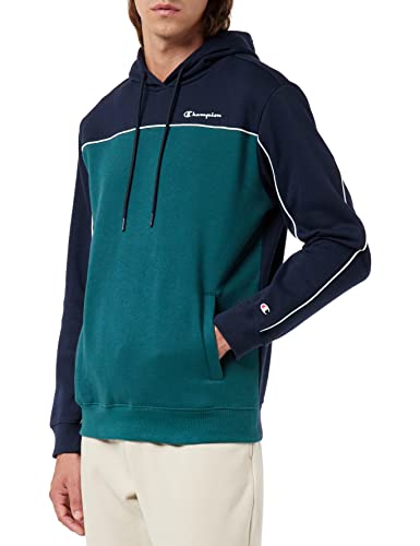 Champion Herren Piping Block Kapuzenpullover, Marineblau/Aqua, M von Champion