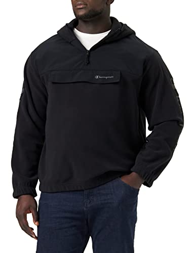 Champion Herren Polar Half Zip Kapuzenpullover, Schwarz, L von Champion