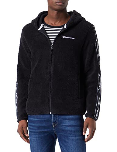 Champion Herren Polar Tape Full Zip Kapuzenpullover, Schwarz, M von Champion