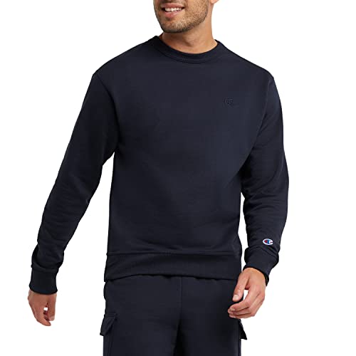 Champion Herren Powerblend Fleece Crew Sweatshirt, Marineblaues C-Logo, XS von Champion